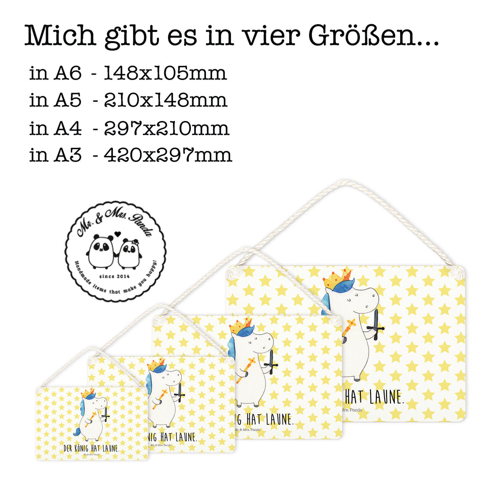 Deko Schild Einhorn König mit Schwert Dekoschild, Deko Schild, Schild, Tür Schild, Türschild, Holzschild, Wandschild, Wanddeko, Einhorn, Einhörner, Einhorn Deko, Pegasus, Unicorn, König, Ritter, Mittelalter