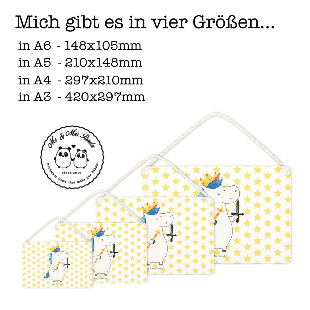Deko Schild Einhorn König mit Schwert Dekoschild, Deko Schild, Schild, Tür Schild, Türschild, Holzschild, Wandschild, Wanddeko, Einhorn, Einhörner, Einhorn Deko, Pegasus, Unicorn, König, Ritter, Mittelalter