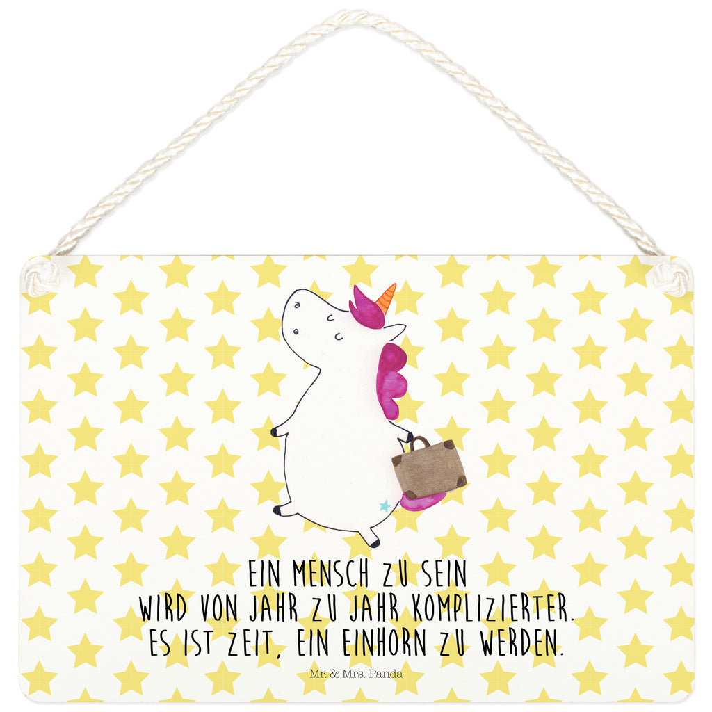 Deko Schild Einhorn Koffer Dekoschild, Deko Schild, Schild, Tür Schild, Türschild, Holzschild, Wandschild, Wanddeko, Einhorn, Einhörner, Einhorn Deko, Pegasus, Unicorn, unicorn, Koffer, Verreisen, Reise, Gepäck, Abenteuer, Erwachsen, Kind, albern, Spaß, lustig, witzig