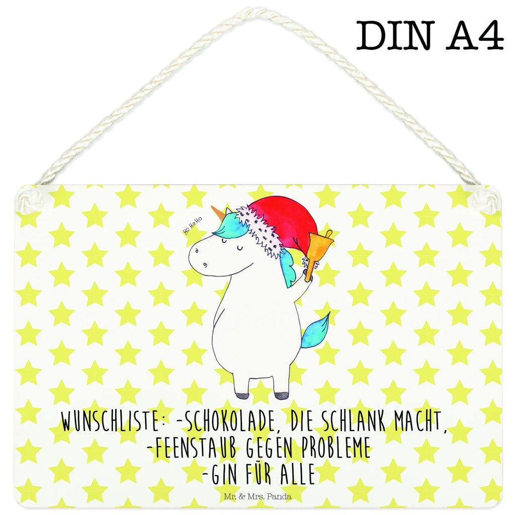 Deko Schild Einhorn Weihnachtsmann Dekoschild, Deko Schild, Schild, Tür Schild, Türschild, Holzschild, Wandschild, Wanddeko, Einhorn, Einhörner, Einhorn Deko, Pegasus, Unicorn, Gin, Schokolade, Schoki, Weihnachten, Weihnachtsmann, Nikolaus, Wunschzettel, Wunschliste, Feenstaub