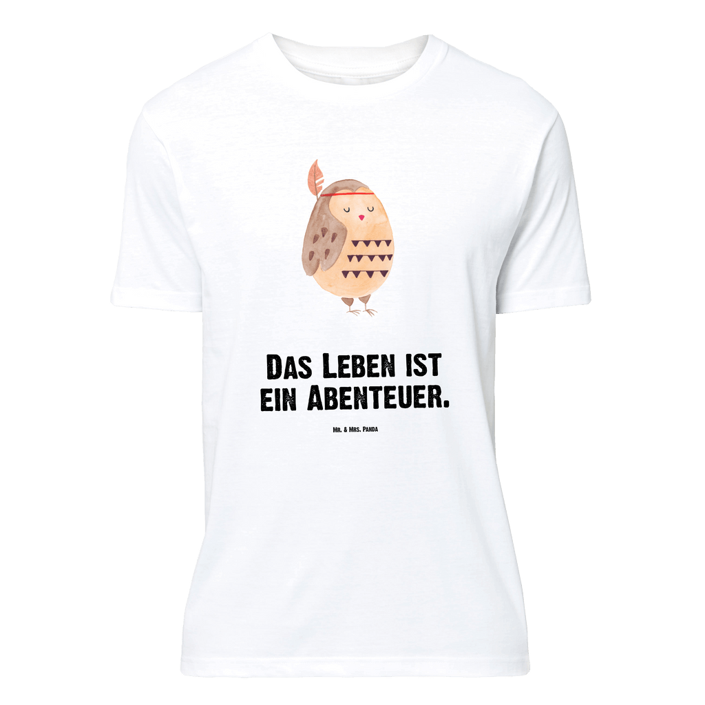 T-Shirt Standard Eule Federschmuck T-Shirt, Shirt, Tshirt, Lustiges T-Shirt, T-Shirt mit Spruch, Party, Junggesellenabschied, Jubiläum, Geburstag, Herrn, Damen, Männer, Frauen, Schlafshirt, Nachthemd, Sprüche, Eule, Eule Deko, Owl, Das Leben ist ein Abenteuer, Reisespruch, Federschmuck, Dekoration