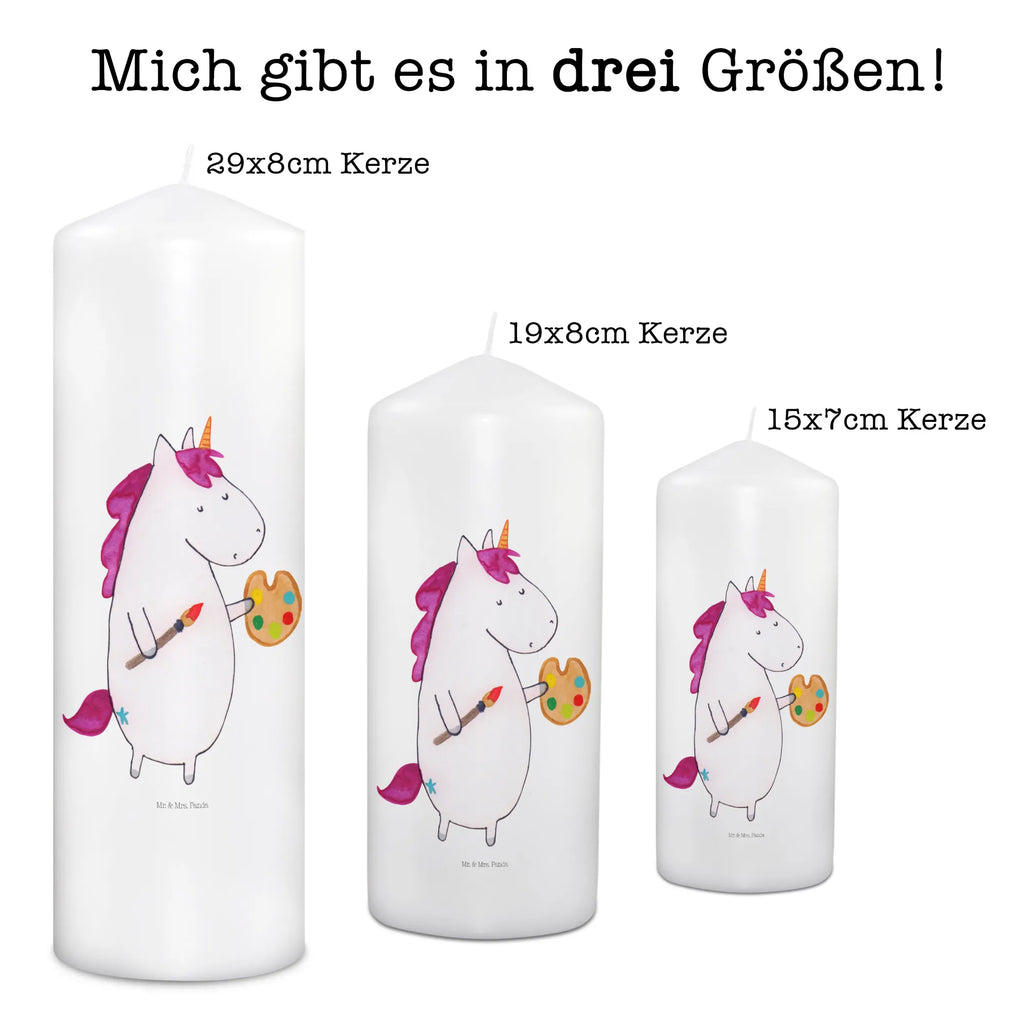 Kerze Einhorn Künstler Kerze, Taufkerze, Kommunionskerze, Geburtstagskerze, Geschenk Kerze, Taufgeschenk Kerze, Kerze mit Druck, Besondere Kerze, Geschenkidee Kerze, Kerze für Kommunion, Geburtstag Kerze, Kommunion Kerze, Einhorn, Einhörner, Einhorn Deko, Pegasus, Unicorn, Englisch, Künstler, Artist, Malen, Zeichnen, Welt, Farbe, Stift, Pinsel, Geschenk, Maler