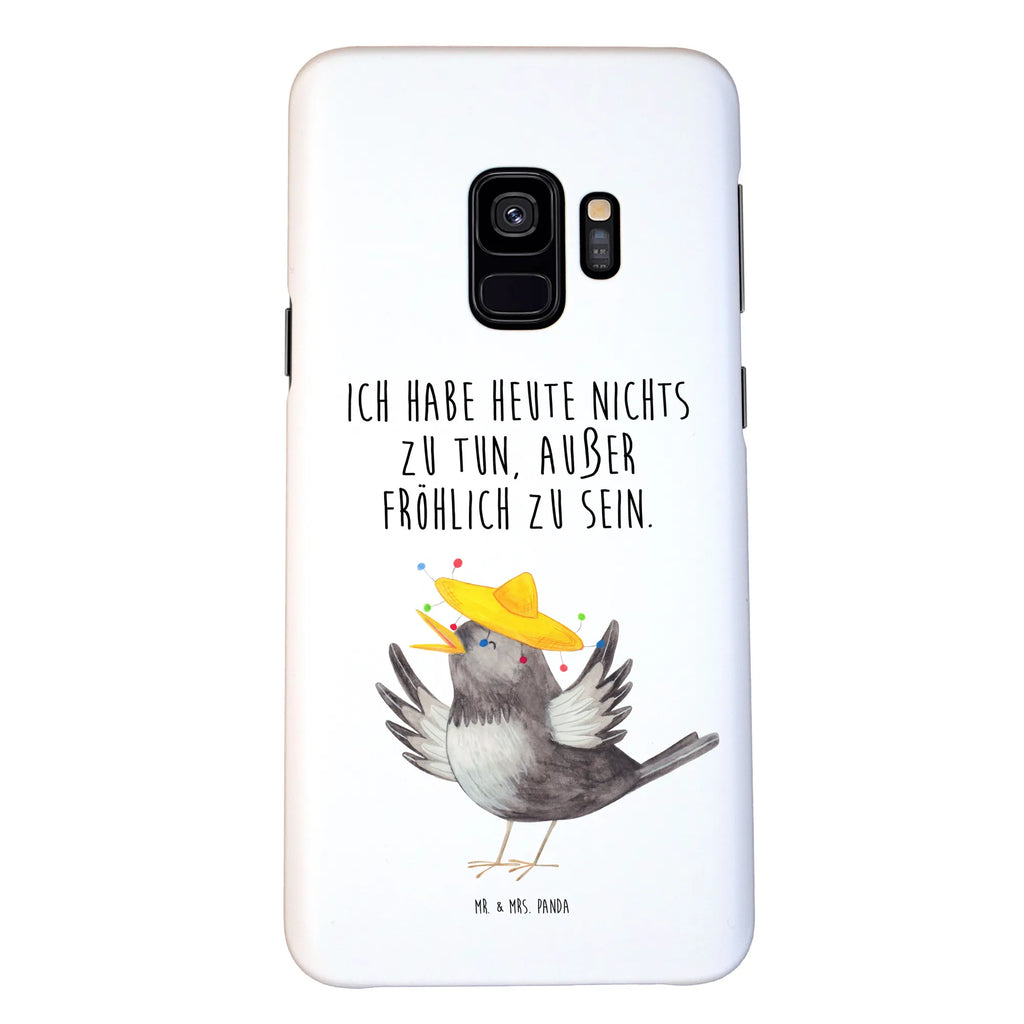 Handyhülle Rabe Sombrero Handyhülle, Handycover, Cover, Handy, Hülle, Iphone 10, Iphone X, Tiermotive, Gute Laune, lustige Sprüche, Tiere, Rabe, Vogel, Vögel, Spruch positiv, fröhlich sein, glücklich sein, Glück Spruch, froh, Elster, Motivation