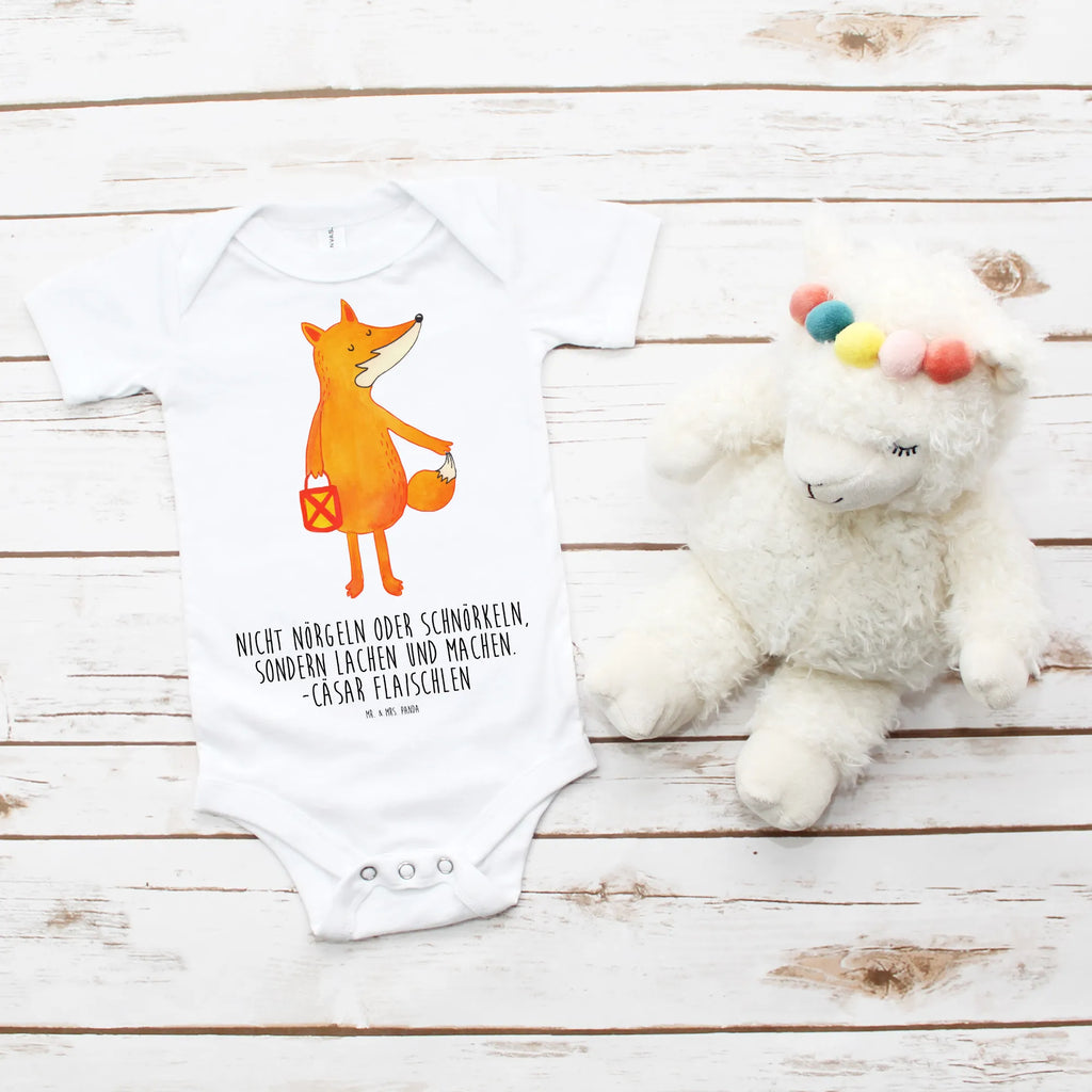 Organic Baby Body Fuchs Laterne Babykleidung, Babystrampler, Strampler, Wickelbody, Baby Erstausstattung, Junge, Mädchen, Fuchs, Füchse, Spruch trösten, Liebeskummer Spruch, Laterne, Sankt Martin, Laternenumzug, Aufmuntern, Cäsar Otto Hugo Flaischlen