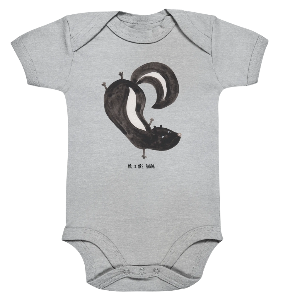 Organic Baby Body Stinktier Handstand Babykleidung, Babystrampler, Strampler, Wickelbody, Baby Erstausstattung, Junge, Mädchen, Stinktier, Skunk, Wildtier, Raubtier, Stinker, Stinki, Spielplatz, verpielt, Kind