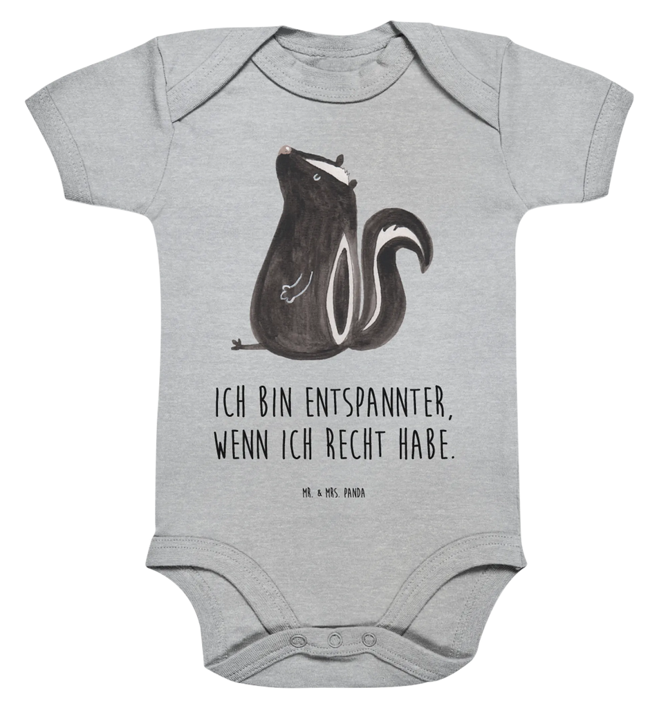 Organic Baby Body Stinktier Sitzen Babykleidung, Babystrampler, Strampler, Wickelbody, Baby Erstausstattung, Junge, Mädchen, Stinktier, Skunk, Wildtier, Raubtier, Stinker, Stinki, Spruch, Büro, Recht, Besserwisser