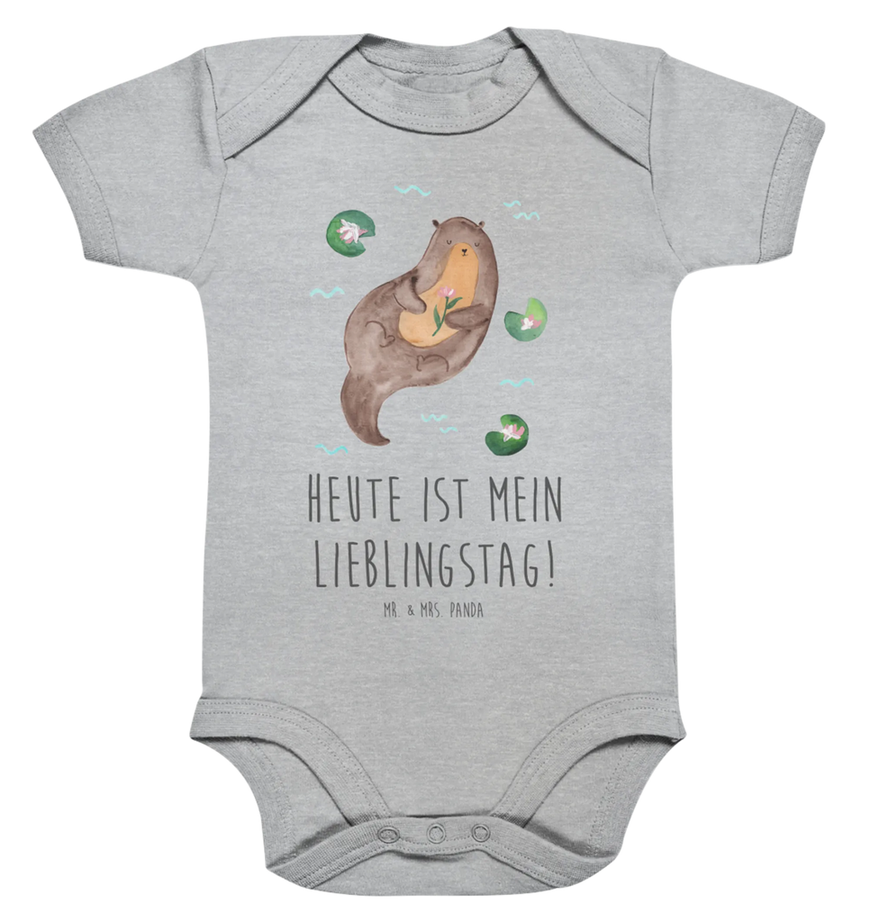 Organic Baby Body Otter Seerose Babykleidung, Babystrampler, Strampler, Wickelbody, Baby Erstausstattung, Junge, Mädchen, Otter, Fischotter, Seeotter, Otter Seeotter See Otter