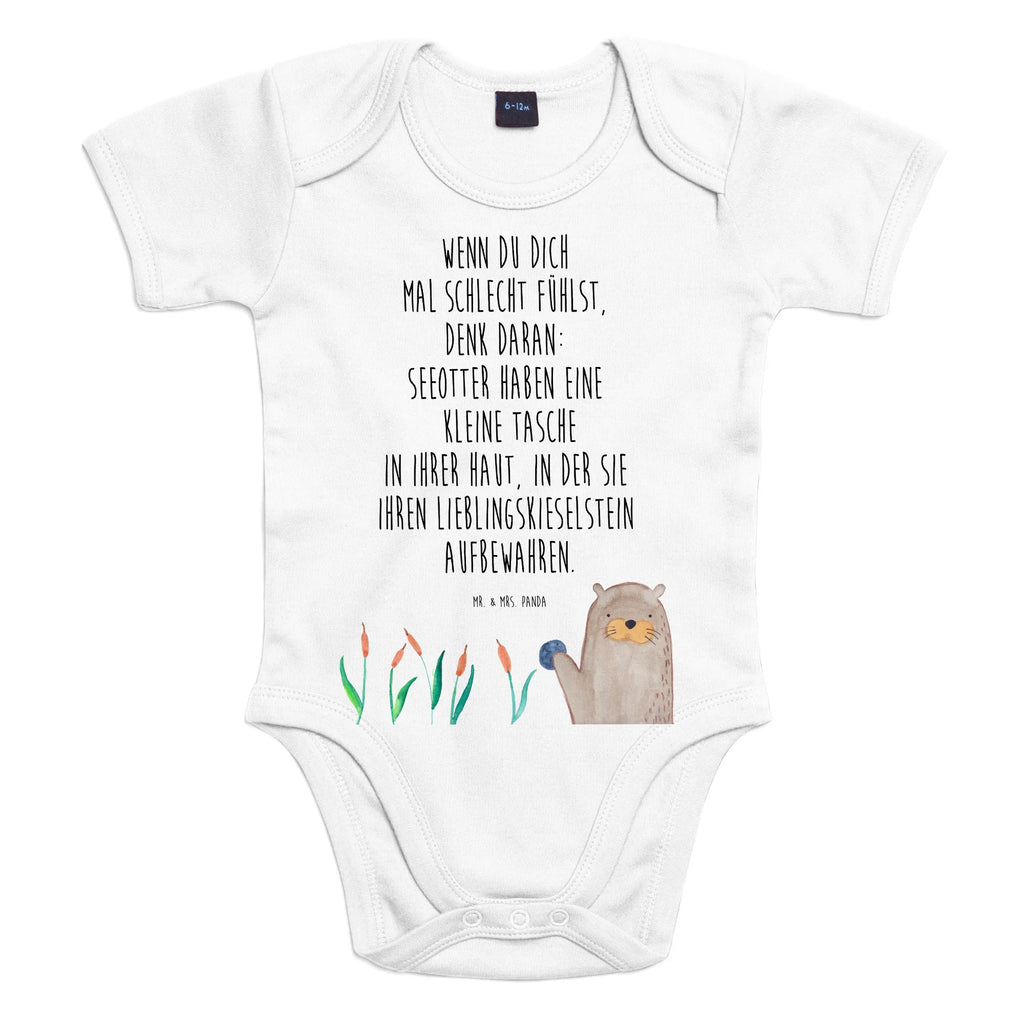 Organic Baby Body Otter Stein Babykleidung, Babystrampler, Strampler, Wickelbody, Baby Erstausstattung, Junge, Mädchen, Otter, Fischotter, Seeotter, Otter Seeotter See Otter