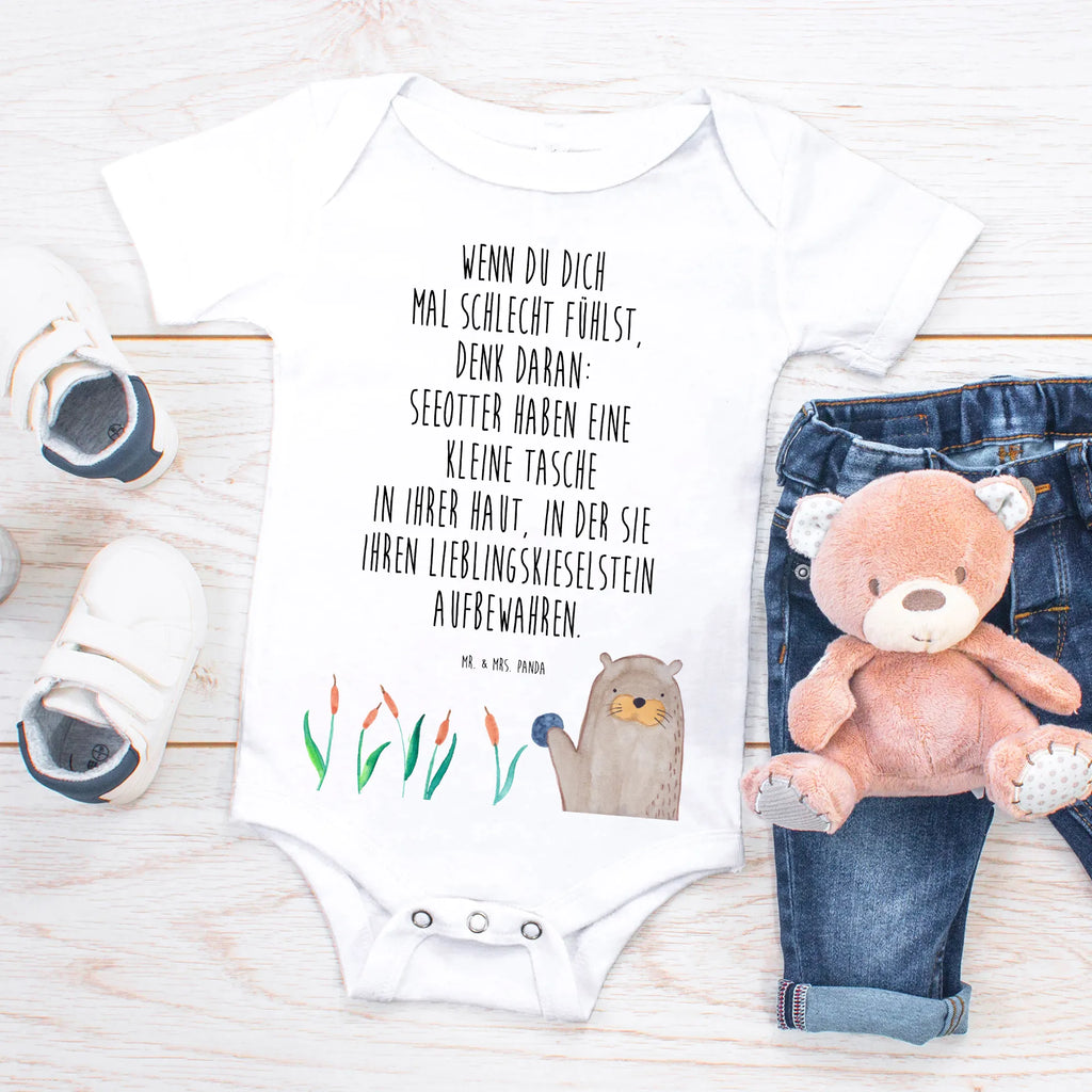 Organic Baby Body Otter Stein Babykleidung, Babystrampler, Strampler, Wickelbody, Baby Erstausstattung, Junge, Mädchen, Otter, Fischotter, Seeotter, Otter Seeotter See Otter