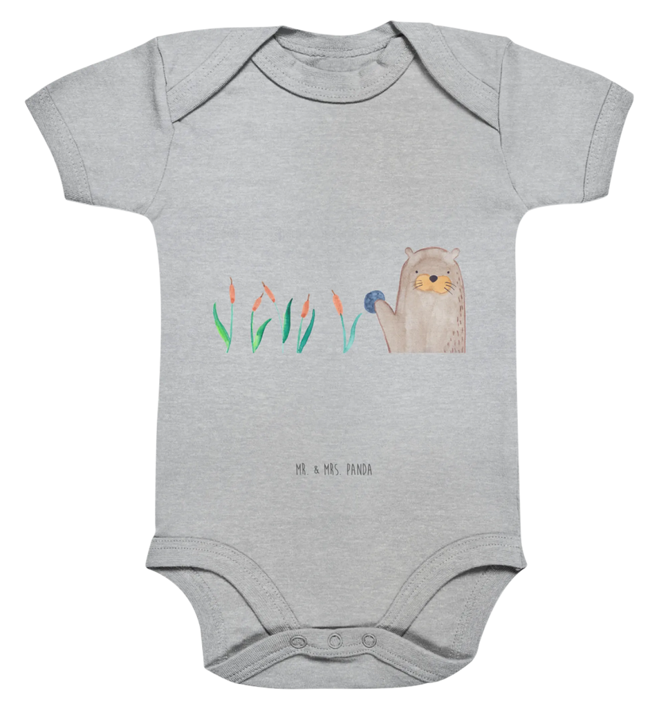 Organic Baby Body Otter Stein Babykleidung, Babystrampler, Strampler, Wickelbody, Baby Erstausstattung, Junge, Mädchen, Otter, Fischotter, Seeotter, Otter Seeotter See Otter