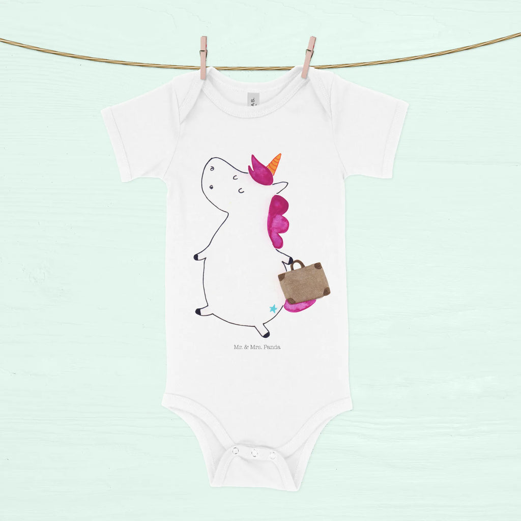 Organic Baby Body Einhorn Koffer Babykleidung, Babystrampler, Strampler, Wickelbody, Baby Erstausstattung, Junge, Mädchen, Einhorn, Einhörner, Einhorn Deko, Pegasus, Unicorn, unicorn, Koffer, Verreisen, Reise, Gepäck, Abenteuer, Erwachsen, Kind, albern, Spaß, lustig, witzig