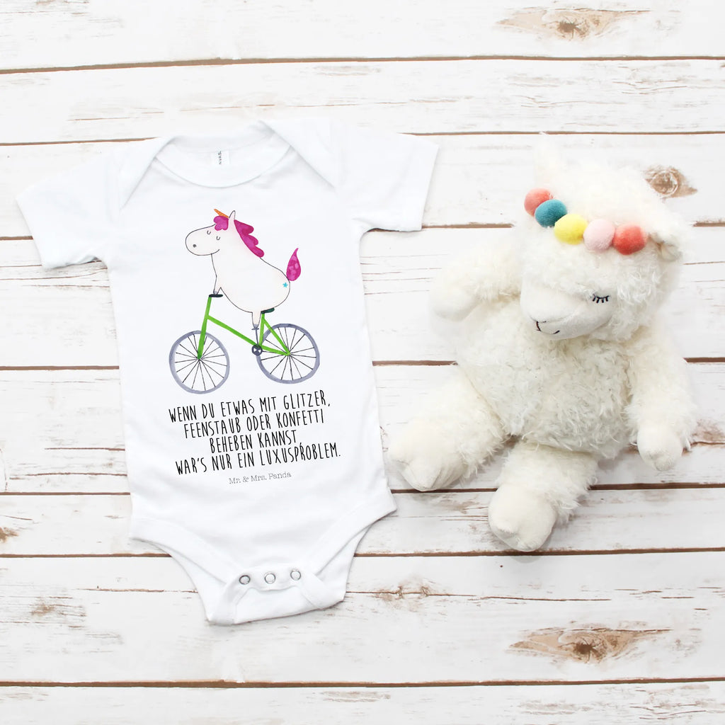 Organic Baby Body Einhorn Radfahrer Babykleidung, Babystrampler, Strampler, Wickelbody, Baby Erstausstattung, Junge, Mädchen, Einhorn, Einhörner, Einhorn Deko, Pegasus, Unicorn, Radfahren, Radfahrer, Rad, Bike, Feenstaub, Konfetti, Luxusproblem, Kummer, Liebeskummer