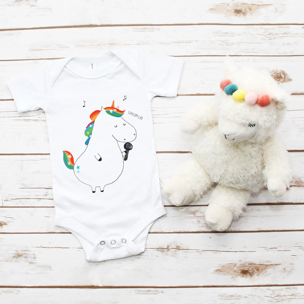 Organic Baby Body Einhorn Sänger Babykleidung, Babystrampler, Strampler, Wickelbody, Baby Erstausstattung, Junge, Mädchen, Einhorn, Einhörner, Einhorn Deko, Pegasus, Unicorn, Glitzer, Konfetti, Party, Geburtstag, Feier, Fest, Disco, Sängerin, Sänger, Freundin