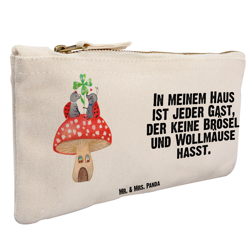 Schminktasche Marienkäfer Fliegenpilz Schminktasche, Kosmetiktasche, Kosmetikbeutel, Stiftemäppchen, Etui, Federmappe, Makeup, XXL, Schminketui, Kosmetiketui, Schlamperetui, Tiermotive, Gute Laune, lustige Sprüche, Tiere, Haus, Wohnung, zuhause, Fliegenpilz, Marienkäfer, Fleigenpilzhaus