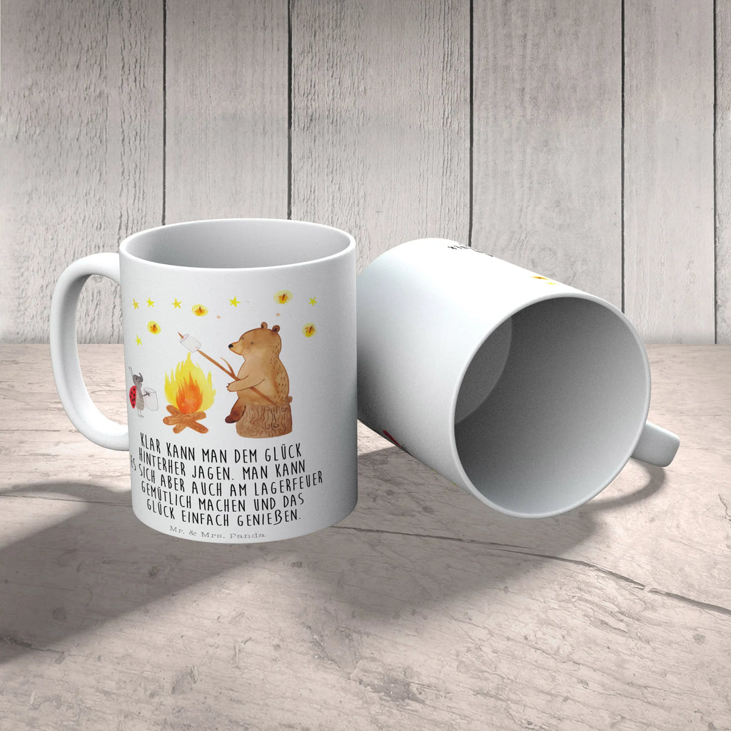 Tasse Bär & Marienkäfer Lagerfeuer Tasse, Kaffeetasse, Teetasse, Becher, Kaffeebecher, Teebecher, Keramiktasse, Porzellantasse, Büro Tasse, Geschenk Tasse, Tasse Sprüche, Tasse Motive, Kaffeetassen, Tasse bedrucken, Designer Tasse, Cappuccino Tassen, Schöne Teetassen, Bär, Teddy, Teddybär, Lagerfeuer