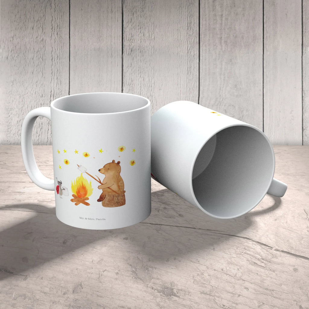 Tasse Bär & Marienkäfer Lagerfeuer Tasse, Kaffeetasse, Teetasse, Becher, Kaffeebecher, Teebecher, Keramiktasse, Porzellantasse, Büro Tasse, Geschenk Tasse, Tasse Sprüche, Tasse Motive, Kaffeetassen, Tasse bedrucken, Designer Tasse, Cappuccino Tassen, Schöne Teetassen, Bär, Teddy, Teddybär, Lagerfeuer