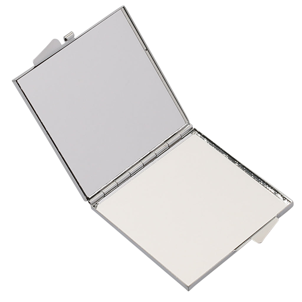 Handtaschenspiegel quadratisch Bär Marienkäfer Spiegel, Handtasche, Quadrat, silber, schminken, Schminkspiegel, Bär, Teddy, Teddybär, Marienkäfer, Liebe, Freiheit, Motivation, Das Leben ist schön