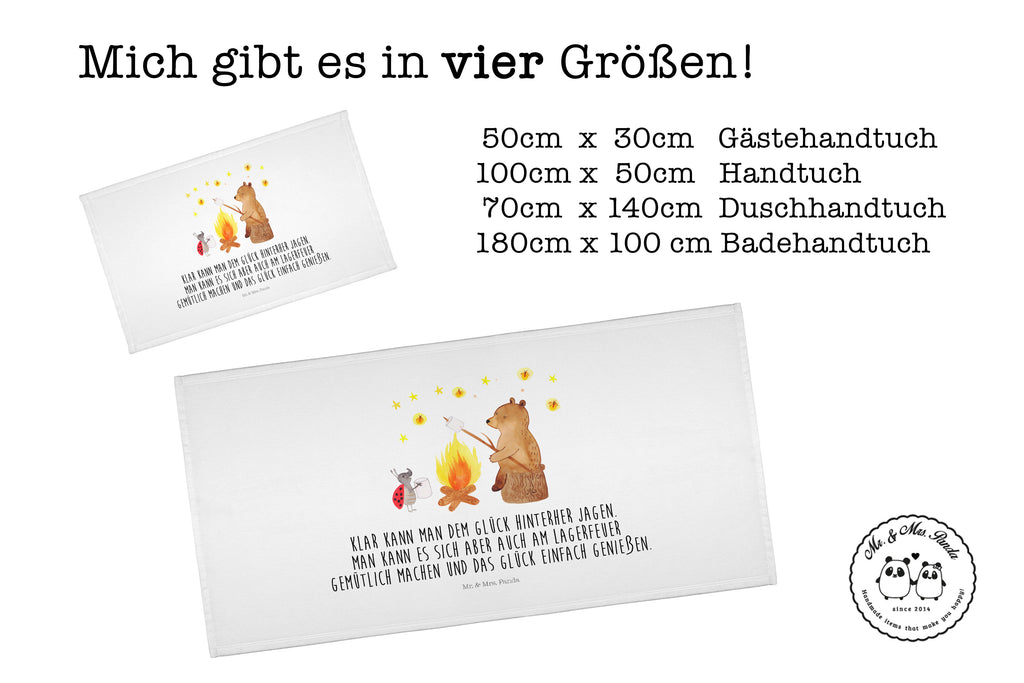 Handtuch Bär & Marienkäfer Lagerfeuer Gästetuch, Reisehandtuch, Sport Handtuch, Frottier, Kinder Handtuch, Bär, Teddy, Teddybär, Lagerfeuer