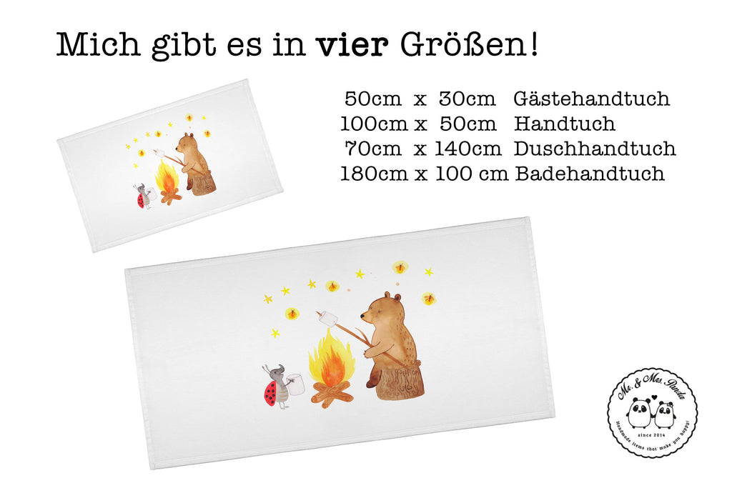 Handtuch Bär & Marienkäfer Lagerfeuer Gästetuch, Reisehandtuch, Sport Handtuch, Frottier, Kinder Handtuch, Bär, Teddy, Teddybär, Lagerfeuer