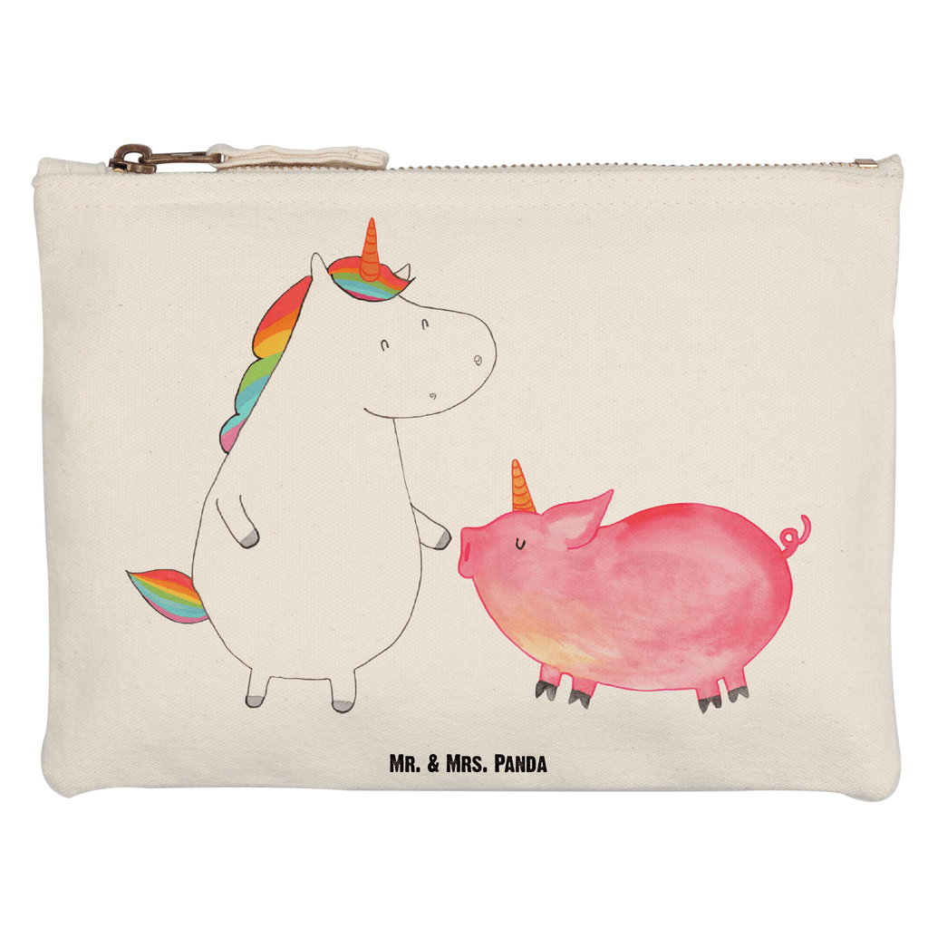 Schminktasche Einhorn Schwein Schminktasche, Kosmetiktasche, Kosmetikbeutel, Stiftemäppchen, Etui, Federmappe, Makeup, XXL, Schminketui, Kosmetiketui, Schlamperetui, Einhorn, Einhörner, Einhorn Deko, Pegasus, Unicorn, Freundschaft, Schweinhorn, Schwein, Freundin, Schweinchen