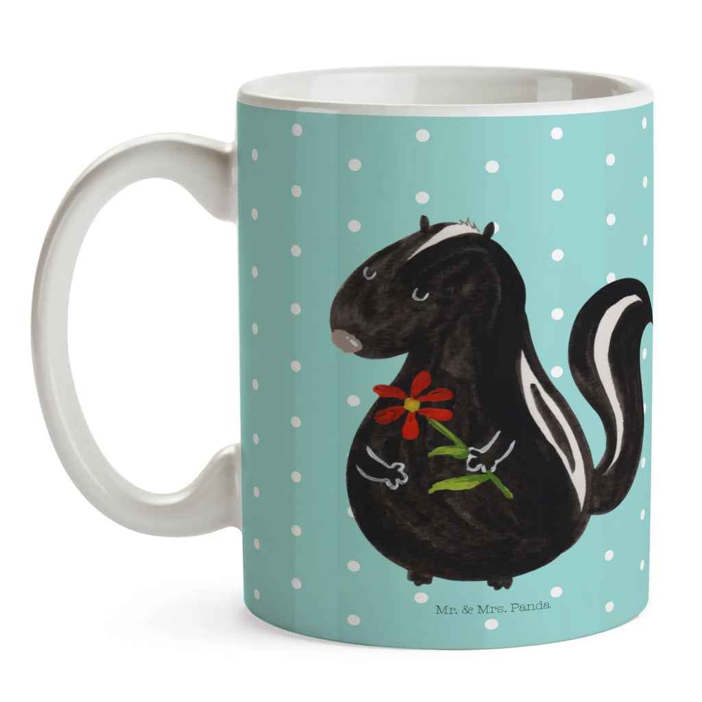 Tasse Stinktier Blume Tasse, Kaffeetasse, Teetasse, Becher, Kaffeebecher, Teebecher, Keramiktasse, Porzellantasse, Büro Tasse, Geschenk Tasse, Tasse Sprüche, Tasse Motive, Kaffeetassen, Tasse bedrucken, Designer Tasse, Cappuccino Tassen, Schöne Teetassen, Stinktier, Skunk, Wildtier, Raubtier, Stinker, Stinki, Tagträumer, verträumt, Dreams, Träume