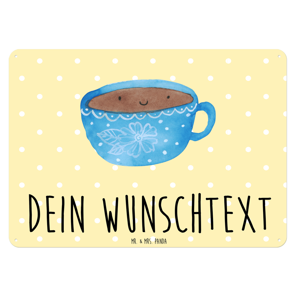 Personalisiertes Blechschild Kaffee Tasse Blechschild, Metallschild, Geschenk Schild, Schild, Magnet-Metall-Schild, Deko Schild, Wandschild, Wand-Dekoration, Türschild, Tiermotive, Gute Laune, lustige Sprüche, Tiere, Kaffee, Tasse, Liebe, Geschmack, Genuss, Glücklich