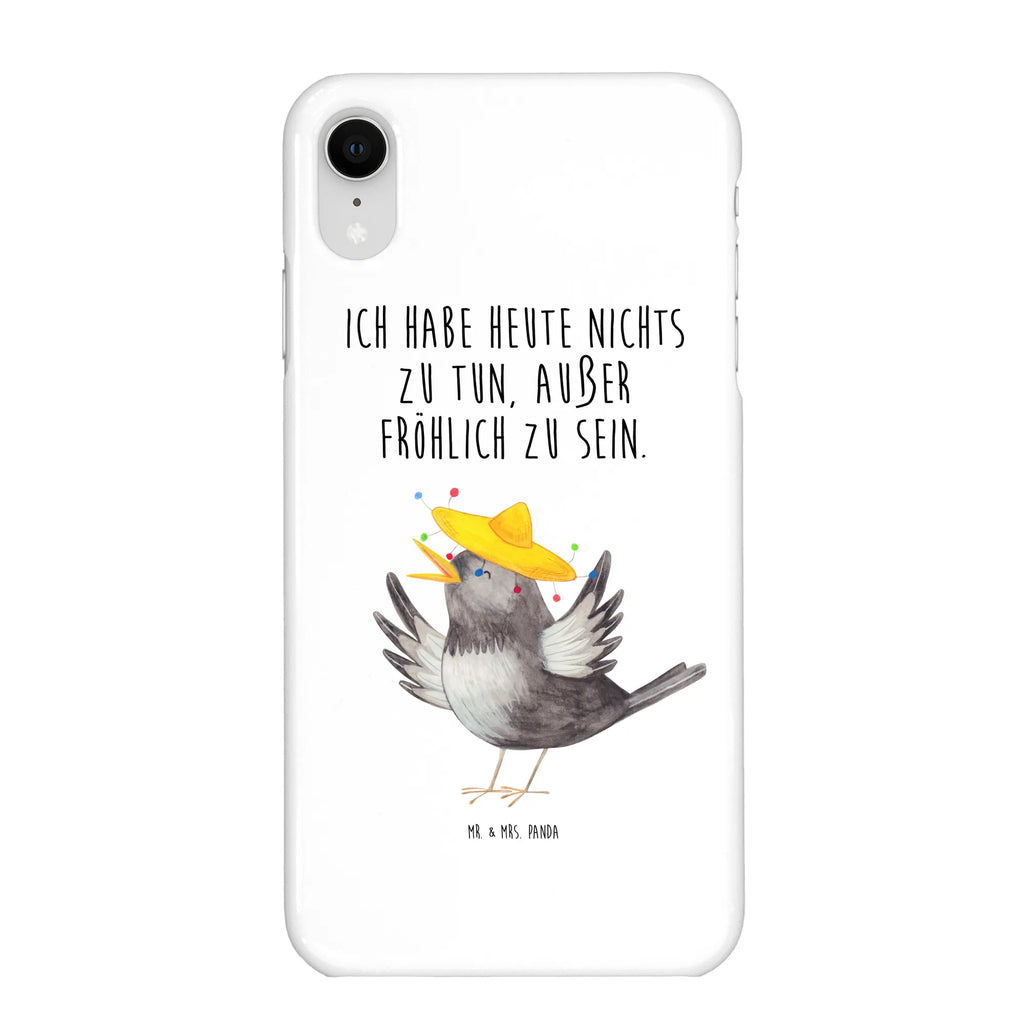 Handyhülle Rabe Sombrero Handyhülle, Handycover, Cover, Handy, Hülle, Iphone 10, Iphone X, Tiermotive, Gute Laune, lustige Sprüche, Tiere, Rabe, Vogel, Vögel, Spruch positiv, fröhlich sein, glücklich sein, Glück Spruch, froh, Elster, Motivation