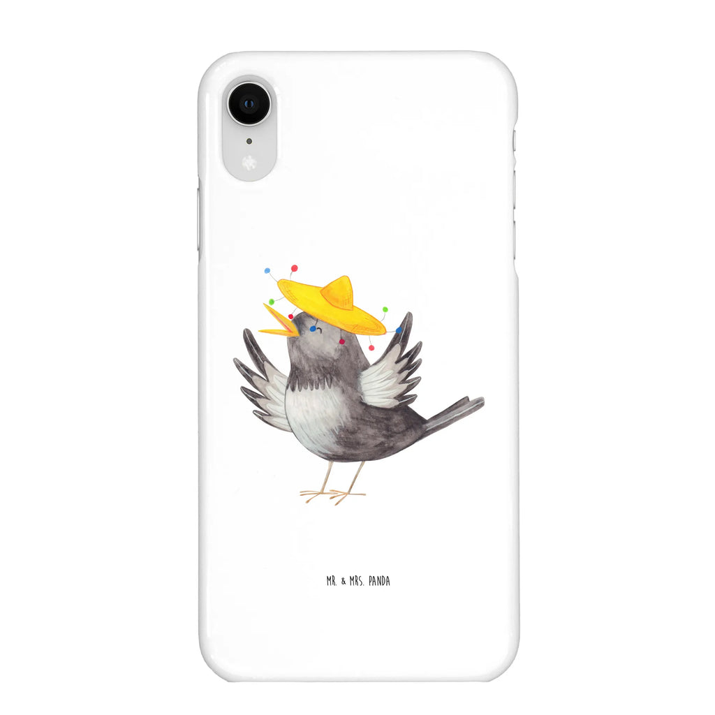 Handyhülle Rabe Sombrero Handyhülle, Handycover, Cover, Handy, Hülle, Iphone 10, Iphone X, Tiermotive, Gute Laune, lustige Sprüche, Tiere, Rabe, Vogel, Vögel, Spruch positiv, fröhlich sein, glücklich sein, Glück Spruch, froh, Elster, Motivation