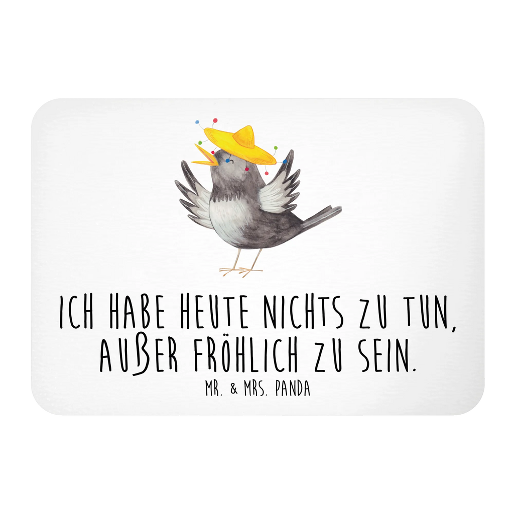 Magnet Rabe Sombrero Kühlschrankmagnet, Pinnwandmagnet, Souvenir Magnet, Motivmagnete, Dekomagnet, Whiteboard Magnet, Notiz Magnet, Kühlschrank Dekoration, Tiermotive, Gute Laune, lustige Sprüche, Tiere, Rabe, Vogel, Vögel, Spruch positiv, fröhlich sein, glücklich sein, Glück Spruch, froh, Elster, Motivation