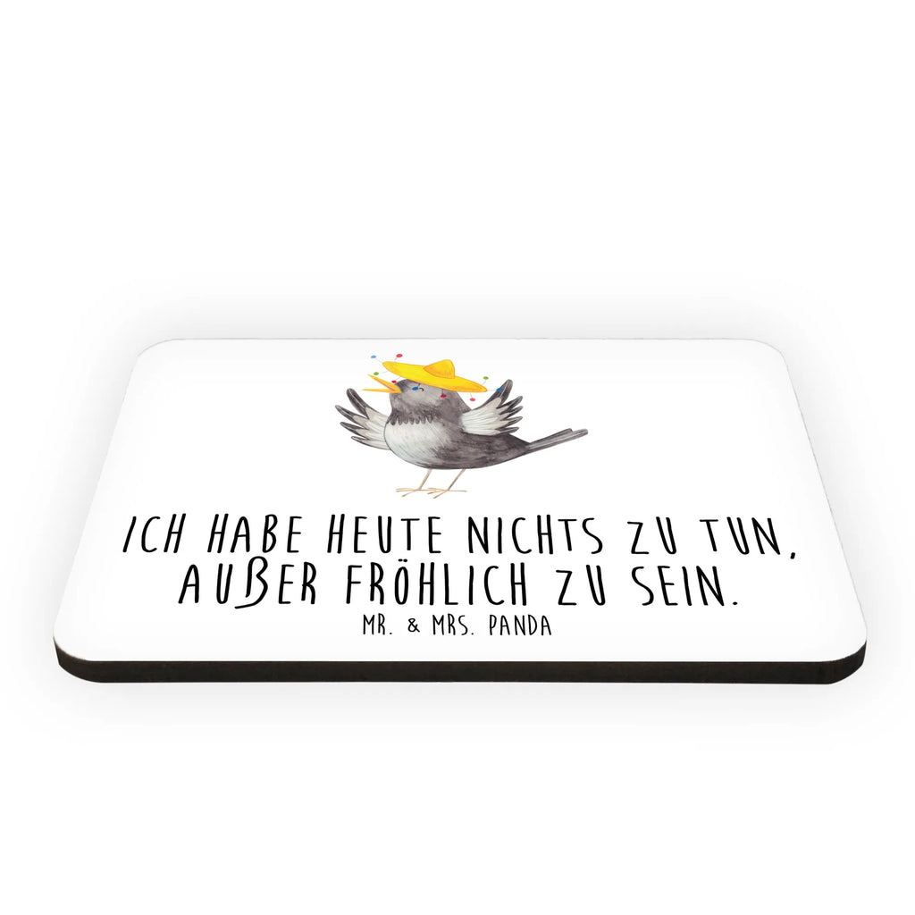 Magnet Rabe Sombrero Kühlschrankmagnet, Pinnwandmagnet, Souvenir Magnet, Motivmagnete, Dekomagnet, Whiteboard Magnet, Notiz Magnet, Kühlschrank Dekoration, Tiermotive, Gute Laune, lustige Sprüche, Tiere, Rabe, Vogel, Vögel, Spruch positiv, fröhlich sein, glücklich sein, Glück Spruch, froh, Elster, Motivation