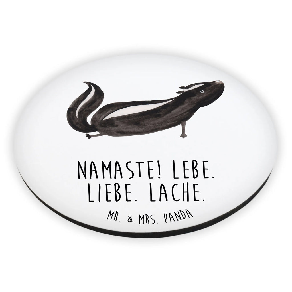 Rund Magnet Stinktier Yoga Kühlschrankmagnet, Pinnwandmagnet, Souvenir Magnet, Motivmagnete, Dekomagnet, Whiteboard Magnet, Notiz Magnet, Kühlschrank Dekoration, Stinktier, Skunk, Wildtier, Raubtier, Stinker, Stinki, Yoga, Namaste, Lebe, Liebe, Lache