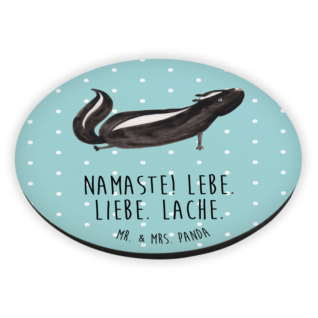 Rund Magnet Stinktier Yoga Kühlschrankmagnet, Pinnwandmagnet, Souvenir Magnet, Motivmagnete, Dekomagnet, Whiteboard Magnet, Notiz Magnet, Kühlschrank Dekoration, Stinktier, Skunk, Wildtier, Raubtier, Stinker, Stinki, Yoga, Namaste, Lebe, Liebe, Lache