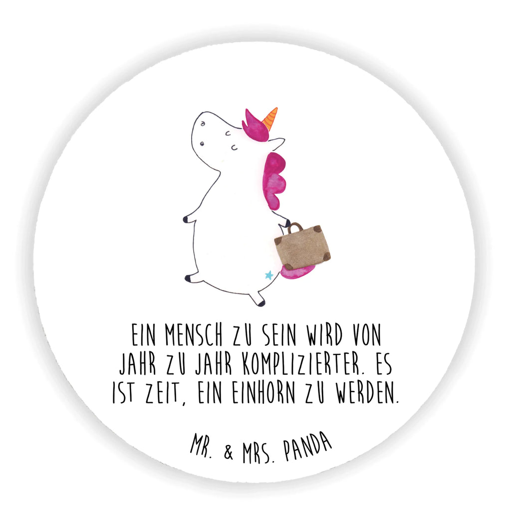 Rund Magnet Einhorn Koffer Kühlschrankmagnet, Pinnwandmagnet, Souvenir Magnet, Motivmagnete, Dekomagnet, Whiteboard Magnet, Notiz Magnet, Kühlschrank Dekoration, Einhorn, Einhörner, Einhorn Deko, Unicorn, unicorn, Koffer, Verreisen, Reise, Gepäck, Abenteuer, Erwachsen, Kind, albern, Spaß, lustig, witzig