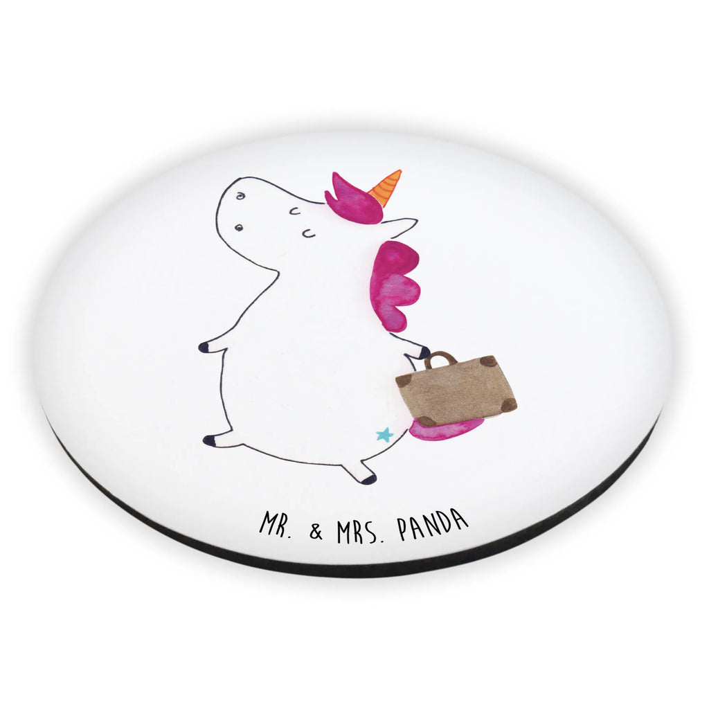 Rund Magnet Einhorn Koffer Kühlschrankmagnet, Pinnwandmagnet, Souvenir Magnet, Motivmagnete, Dekomagnet, Whiteboard Magnet, Notiz Magnet, Kühlschrank Dekoration, Einhorn, Einhörner, Einhorn Deko, Unicorn, unicorn, Koffer, Verreisen, Reise, Gepäck, Abenteuer, Erwachsen, Kind, albern, Spaß, lustig, witzig