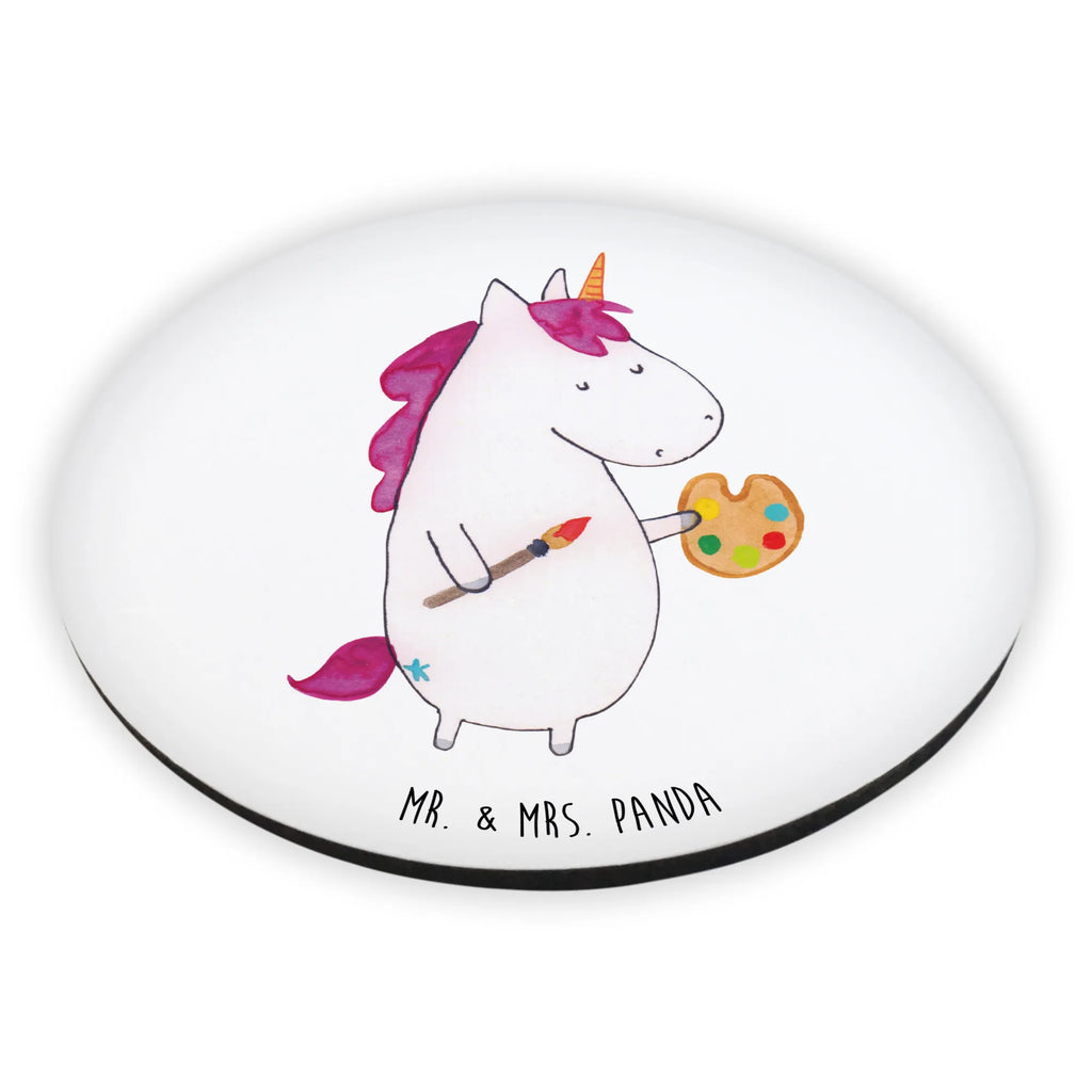 Rund Magnet Einhorn Künstler Kühlschrankmagnet, Pinnwandmagnet, Souvenir Magnet, Motivmagnete, Dekomagnet, Whiteboard Magnet, Notiz Magnet, Kühlschrank Dekoration, Einhorn, Einhörner, Einhorn Deko, Pegasus, Unicorn, Englisch, Künstler, Artist, Malen, Zeichnen, Welt, Farbe, Stift, Pinsel, Geschenk, Maler