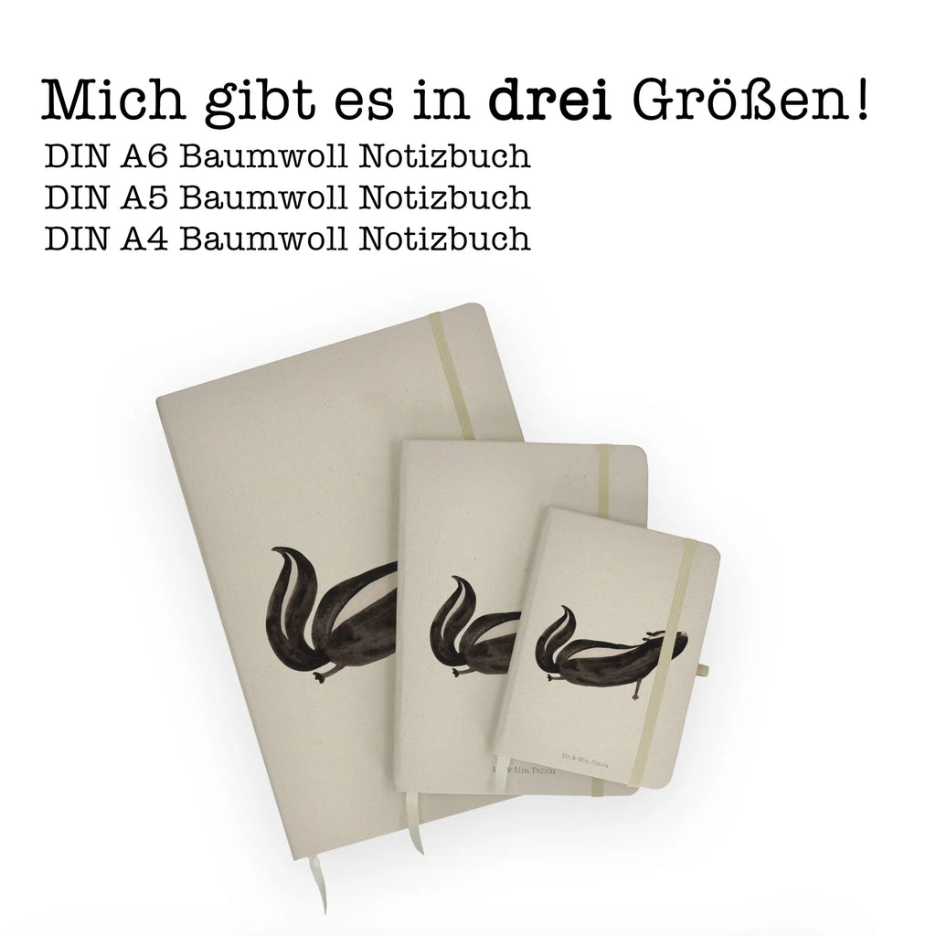 Baumwoll Notizbuch Stinktier Yoga Notizen, Eintragebuch, Tagebuch, Notizblock, Adressbuch, Journal, Kladde, Skizzenbuch, Notizheft, Schreibbuch, Schreibheft, Stinktier, Skunk, Wildtier, Raubtier, Stinker, Stinki, Yoga, Namaste, Lebe, Liebe, Lache