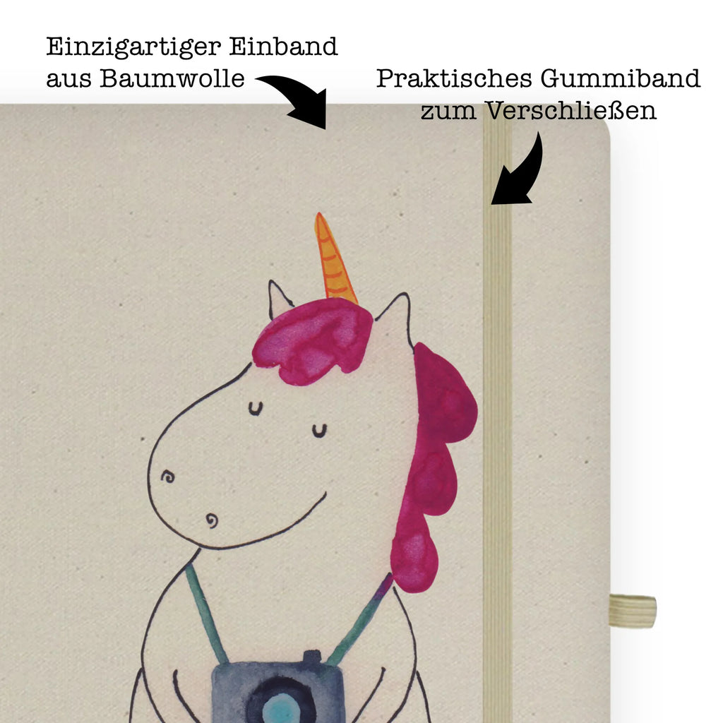 Baumwoll Notizbuch Einhorn Fotograf Notizen, Eintragebuch, Tagebuch, Notizblock, Adressbuch, Journal, Kladde, Skizzenbuch, Notizheft, Schreibbuch, Schreibheft, Einhorn, Einhörner, Einhorn Deko, Pegasus, Unicorn, Fotograf, Fotografie, Kamera, Reisen, Weltreise, Weltenbummler, Urlaub, Tourist, Kurztrip, Reise, Städtereise