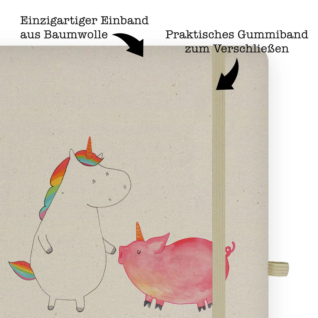 Baumwoll Notizbuch Einhorn Schwein Notizen, Eintragebuch, Tagebuch, Notizblock, Adressbuch, Journal, Kladde, Skizzenbuch, Notizheft, Schreibbuch, Schreibheft, Einhorn, Einhörner, Einhorn Deko, Pegasus, Unicorn, Freundschaft, Schweinhorn, Schwein, Freundin, Schweinchen