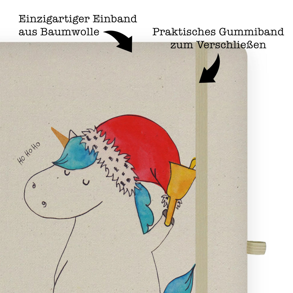 Baumwoll Notizbuch Einhorn Weihnachtsmann Notizen, Eintragebuch, Tagebuch, Notizblock, Adressbuch, Journal, Kladde, Skizzenbuch, Notizheft, Schreibbuch, Schreibheft, Einhorn, Einhörner, Einhorn Deko, Pegasus, Unicorn, Gin, Schokolade, Schoki, Weihnachten, Weihnachtsmann, Nikolaus, Wunschzettel, Wunschliste, Feenstaub