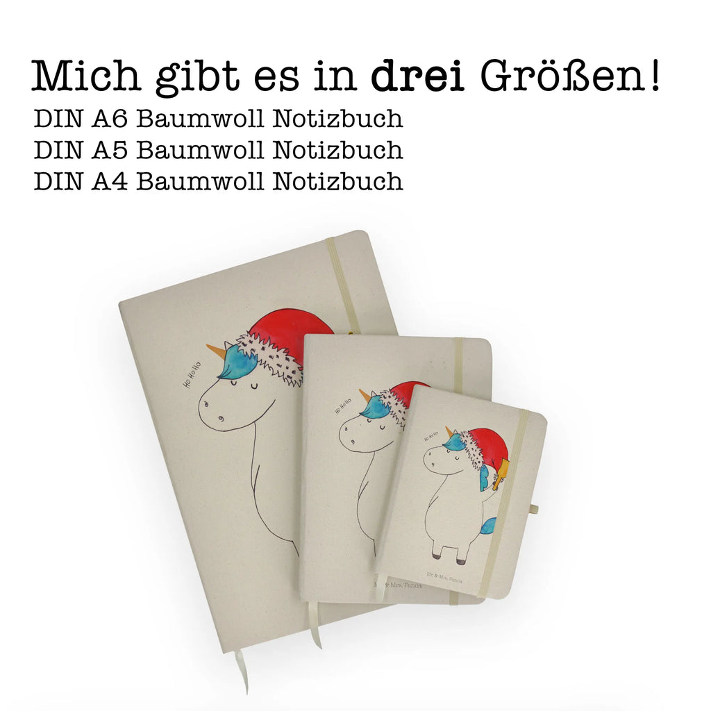 Baumwoll Notizbuch Einhorn Weihnachtsmann Notizen, Eintragebuch, Tagebuch, Notizblock, Adressbuch, Journal, Kladde, Skizzenbuch, Notizheft, Schreibbuch, Schreibheft, Einhorn, Einhörner, Einhorn Deko, Pegasus, Unicorn, Gin, Schokolade, Schoki, Weihnachten, Weihnachtsmann, Nikolaus, Wunschzettel, Wunschliste, Feenstaub