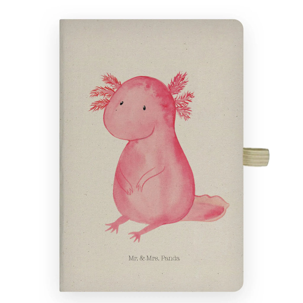 Baumwoll Notizbuch Axolotl null Notizen, Eintragebuch, Tagebuch, Notizblock, Adressbuch, Journal, Kladde, Skizzenbuch, Notizheft, Schreibbuch, Schreibheft, Axolotl, Molch, Axolot, vergnügt, fröhlich, zufrieden, Lebensstil, Weisheit, Lebensweisheit, Liebe, Freundin