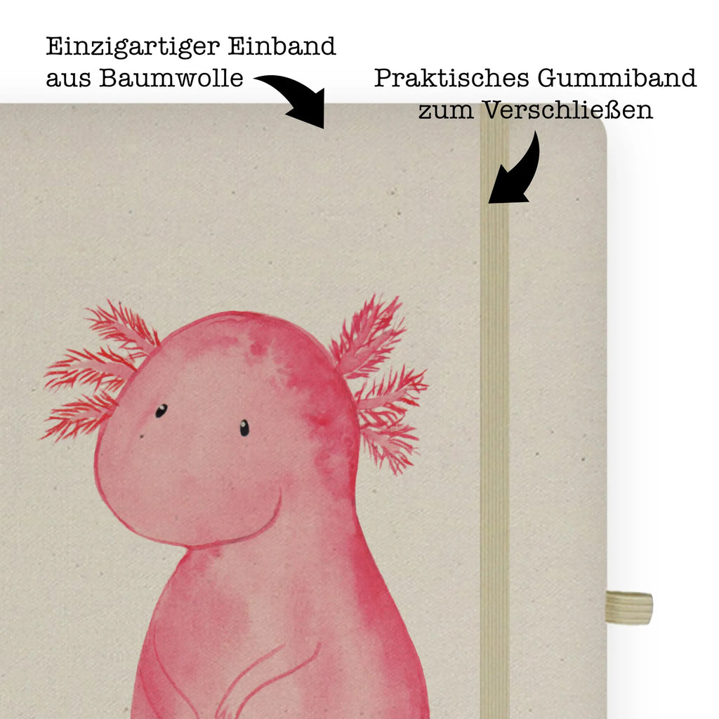 Baumwoll Notizbuch Axolotl null Notizen, Eintragebuch, Tagebuch, Notizblock, Adressbuch, Journal, Kladde, Skizzenbuch, Notizheft, Schreibbuch, Schreibheft, Axolotl, Molch, Axolot, vergnügt, fröhlich, zufrieden, Lebensstil, Weisheit, Lebensweisheit, Liebe, Freundin