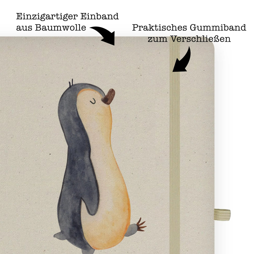 Baumwoll Notizbuch Pinguin marschierend Notizen, Eintragebuch, Tagebuch, Notizblock, Adressbuch, Journal, Kladde, Skizzenbuch, Notizheft, Schreibbuch, Schreibheft, Pinguin, Pinguine, Frühaufsteher, Langschläfer, Bruder, Schwester, Familie