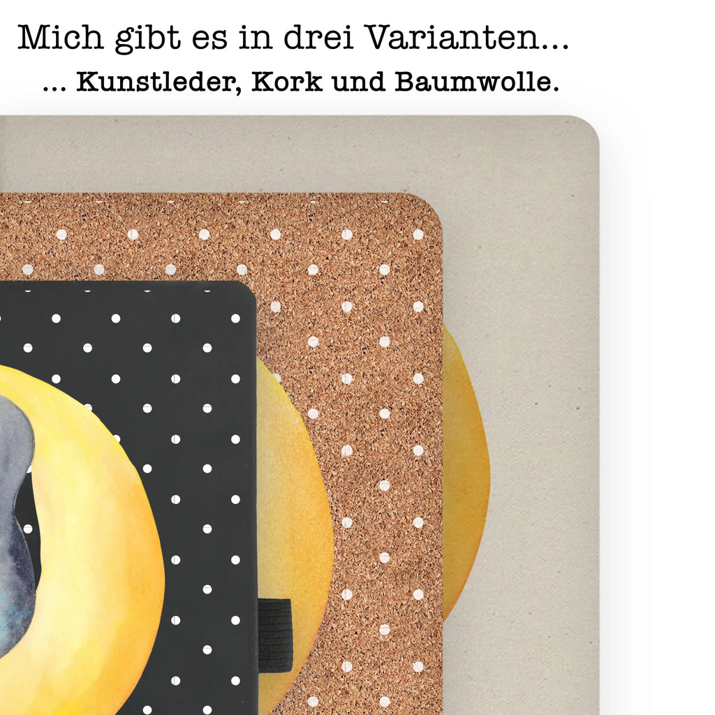 Baumwoll Notizbuch Pinguin Mond Notizen, Eintragebuch, Tagebuch, Notizblock, Adressbuch, Journal, Kladde, Skizzenbuch, Notizheft, Schreibbuch, Schreibheft, Pinguin, Pinguine, Spruch, schlafen, Nachtruhe, Einschlafen, Schlafzimmer, Schlafstörungen, Gästezimmer