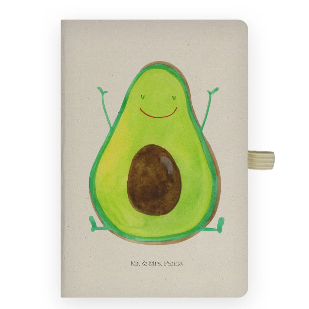 Baumwoll Notizbuch Avocado Happy Notizen, Eintragebuch, Tagebuch, Notizblock, Adressbuch, Journal, Kladde, Skizzenbuch, Notizheft, Schreibbuch, Schreibheft, Avocado, Veggie, Vegan, Gesund, Chaos