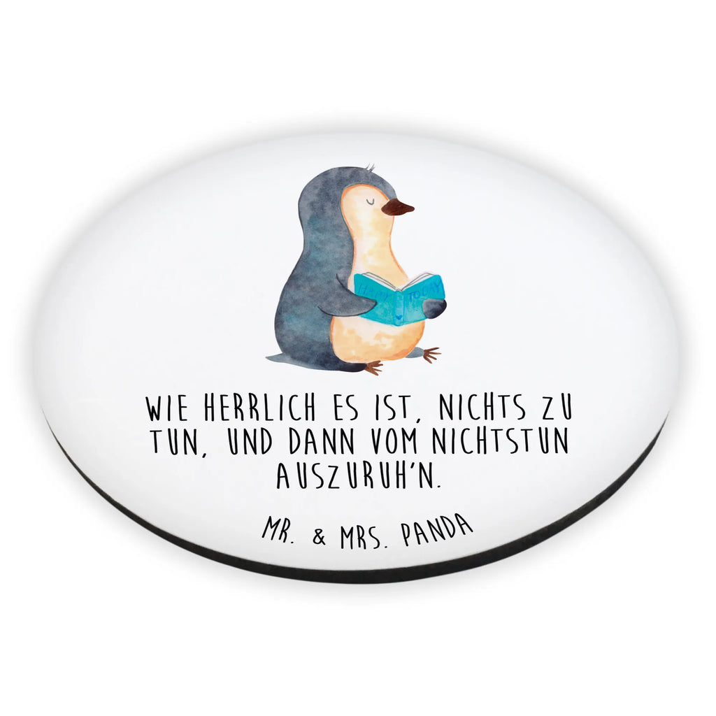 Rund Magnet Pinguin Buch Kühlschrankmagnet, Pinnwandmagnet, Souvenir Magnet, Motivmagnete, Dekomagnet, Whiteboard Magnet, Notiz Magnet, Kühlschrank Dekoration, Pinguin, Pinguine, Buch, Lesen, Bücherwurm, Nichtstun, Faulenzen, Ferien, Urlaub, Freizeit