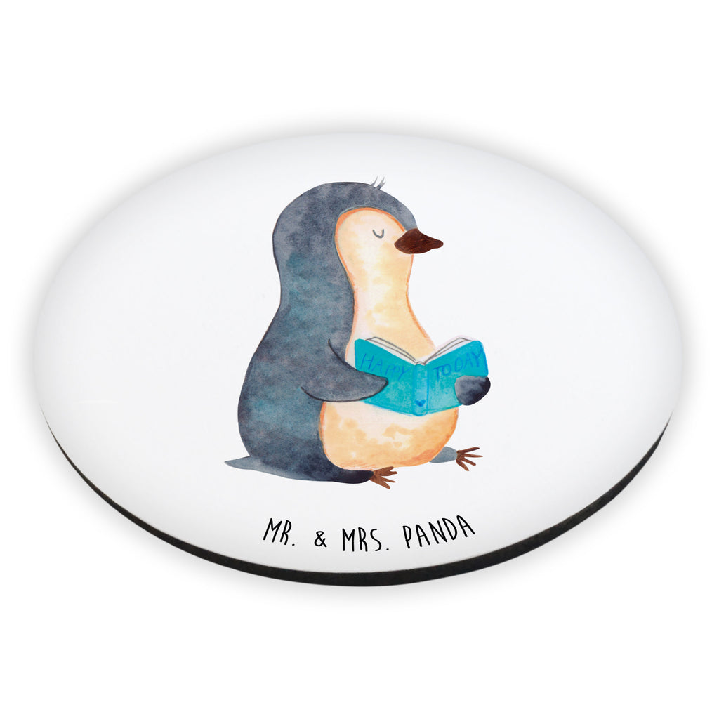 Rund Magnet Pinguin Buch Kühlschrankmagnet, Pinnwandmagnet, Souvenir Magnet, Motivmagnete, Dekomagnet, Whiteboard Magnet, Notiz Magnet, Kühlschrank Dekoration, Pinguin, Pinguine, Buch, Lesen, Bücherwurm, Nichtstun, Faulenzen, Ferien, Urlaub, Freizeit