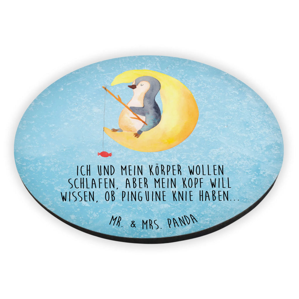 Rund Magnet Pinguin Mond Kühlschrankmagnet, Pinnwandmagnet, Souvenir Magnet, Motivmagnete, Dekomagnet, Whiteboard Magnet, Notiz Magnet, Kühlschrank Dekoration, Pinguin, Pinguine, Spruch, schlafen, Nachtruhe, Einschlafen, Schlafzimmer, Schlafstörungen, Gästezimmer