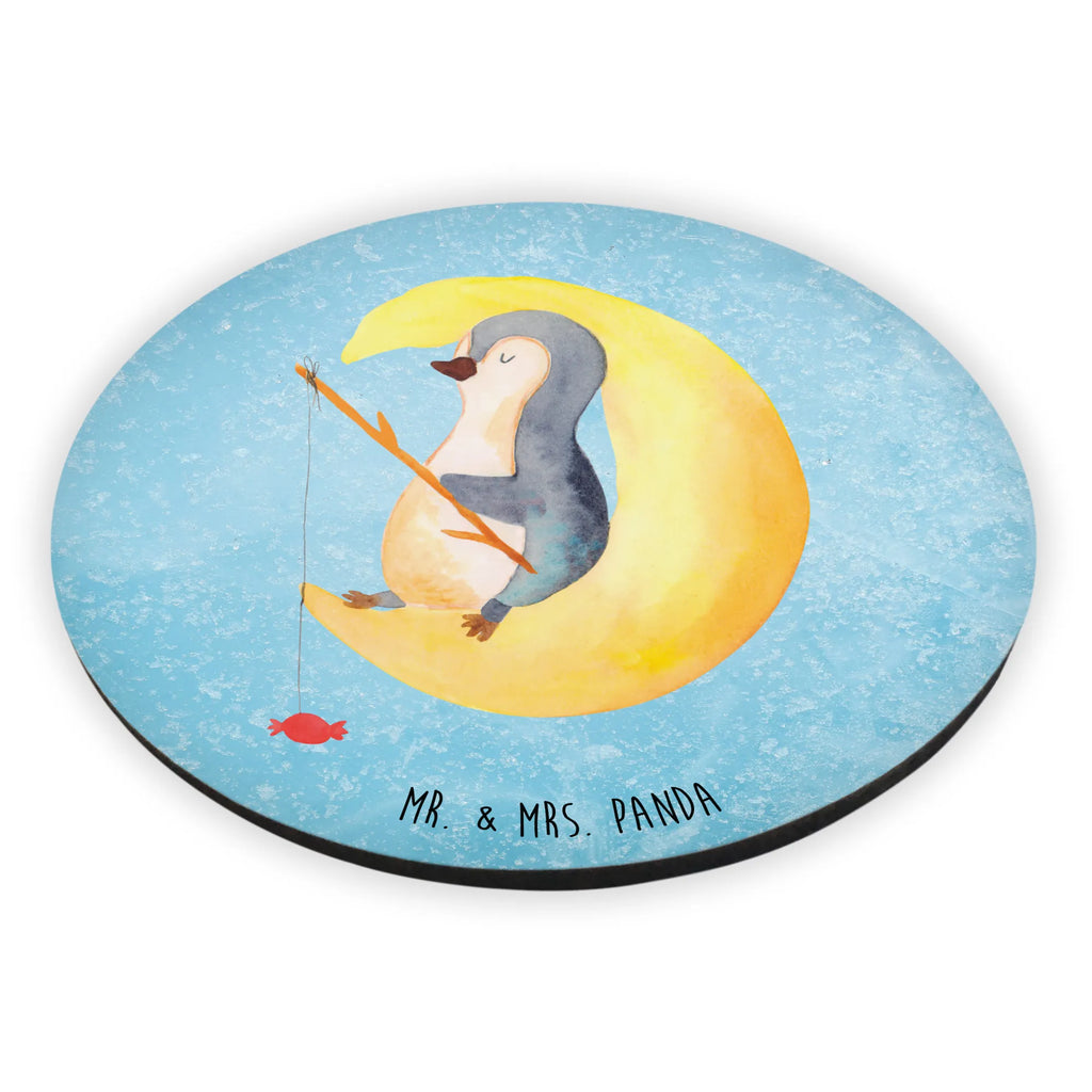 Rund Magnet Pinguin Mond Kühlschrankmagnet, Pinnwandmagnet, Souvenir Magnet, Motivmagnete, Dekomagnet, Whiteboard Magnet, Notiz Magnet, Kühlschrank Dekoration, Pinguin, Pinguine, Spruch, schlafen, Nachtruhe, Einschlafen, Schlafzimmer, Schlafstörungen, Gästezimmer