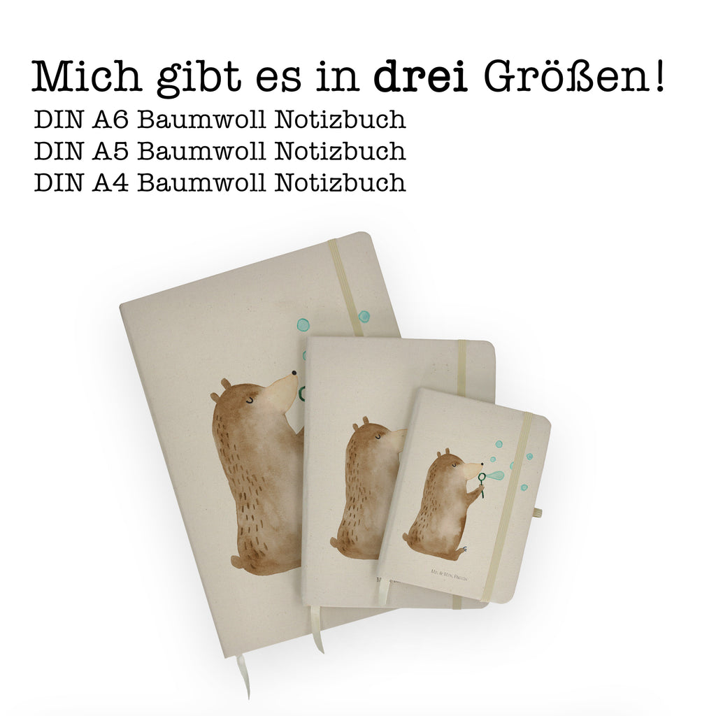 Baumwoll Notizbuch Bär Seifenblasen Notizen, Eintragebuch, Tagebuch, Notizblock, Adressbuch, Journal, Kladde, Skizzenbuch, Notizheft, Schreibbuch, Schreibheft, Bär, Teddy, Teddybär, Seifenblasen Bär Lustig Sein Glücklich Traurig Happy